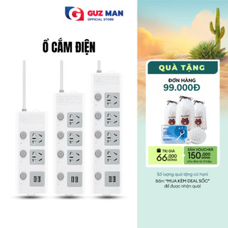 Ổ cắm điện đa năng kèm cổng USB METIS chống giật chịu tải 2500W dây dài 4m
