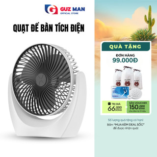 Quạt để bàn tích điện mini  METIS động cơ không tiếng ồn 2 chế độ gió, xoay linh hoạt