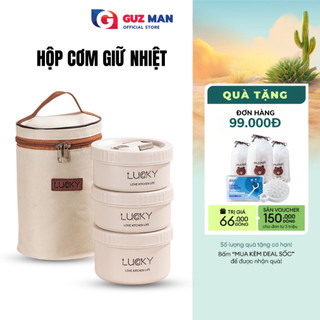 Hộp đựng cơm giữ nhiệt METIS, Hộp cơm trưa văn phòng cách nhiệt 3 tầng bằng thép không gỉ 304 tiện lợi mang đi làm