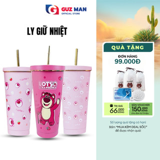Ly Giữ Nhiệt Gấu Dâu METIS 750ML, Bình Giữ Nhiệt Inox 304 Tặng Kèm Ống Hút Cọ Vệ Sinh Và Túi Đựng Tiện Lợi