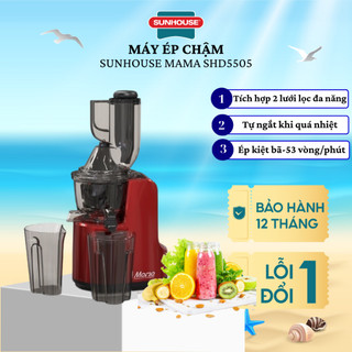 Máy Ép Chậm SUNHOUSE Mama SHD5505 Máy Ép Nguyên Quả Kiệt Bã Bảo Hành 12 Tháng