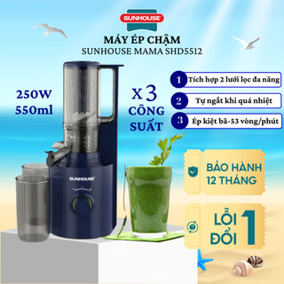 Máy Ép Chậm SUNHOUSE SHD5512 Công Nghệ Lưới Lọc PUREMAX Máy Ép Nguyên Quả Ép Kiệt Bã