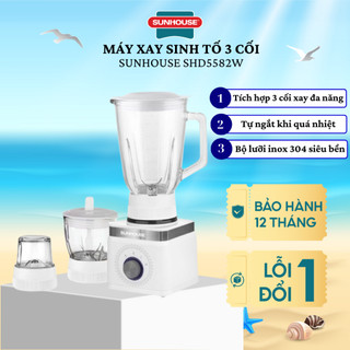 Máy Xay Sinh Tố 3 Cối SUNHOUSE SHD5582W Công Suất Lớn Thiết Kế Hiện Đại