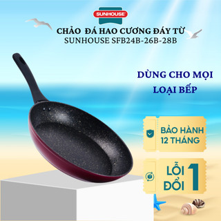 Chảo Chống Dính Đá Hoa Cương Đáy Từ SUNHOUSE SFP24B Dùng Cho Mọi Loại Bếp