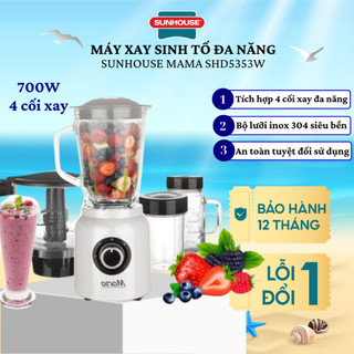 Máy Xay Sinh Tố Đa Năng SUNHOUSE MAMA SHD5353W 4 Cối Tiện Lợi Bảo Hành Chính Hãng 24 Tháng