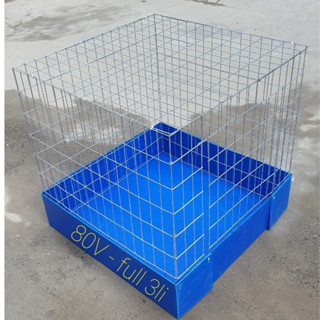 Lồng gà vuông 80v kẽm full 3li và 2,8li + khay ráp sẵn