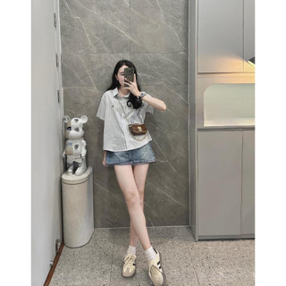 Sơ mi nơ kẻ sọc 205