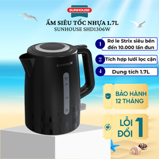 Ấm siêu tốc nhựa 1.7l sunhouse shd1306 - hàng chính hãng bảo hành 12 tháng