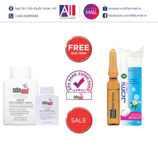 Sửa tắm và rửa mặt dịu nhẹ Sebamed pH 5.5 Sensitive Liquid Face & Body 50ml/200ml TẶNG tẩy trang/Ampoule (Nhập khẩu)