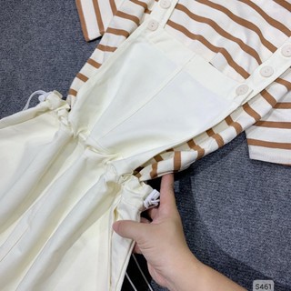 set váy yếm 2 món gồm váy và áo thun