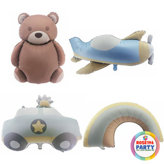 Bong bóng bay tráng nhôm hình gấu, máy bay, ô tô, cầu vồng màu pastel | rose196 |