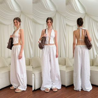 VINTAGEGOUT • NICIExPAPATRS | ÁO YẾM CỘT CỔ - QUẦN DÀI SỌC (sản phẩm bán lẻ)