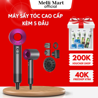 Máy sấy tóc tạo kiểu 5 đầu 2 chiều nóng lạnh melli công suất 2200w 3 chế độ sấy giảm xơ rối, định hình lại các lọn tóc