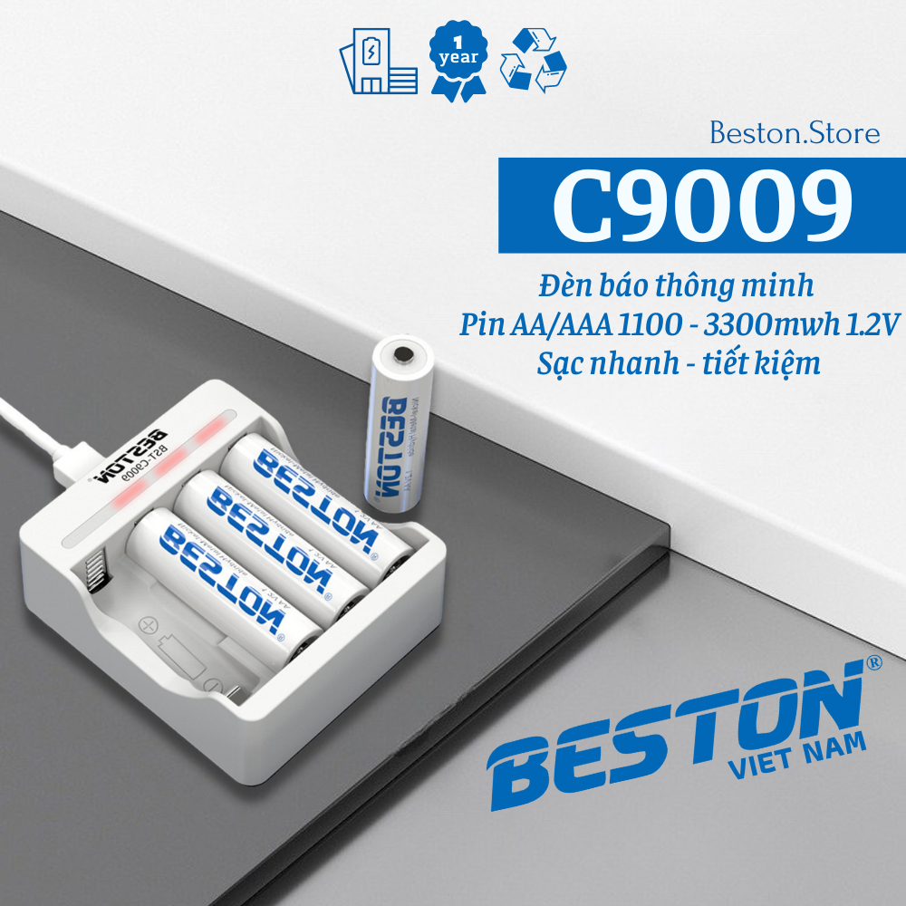 Combo sạc C9009 và pin 1.2V AA AAA - Dung lượng lớn - BESTON