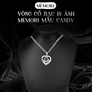  Vòng cổ bạc in ảnh Memori mẫu Candy cho nữ dây chuyền bạc mặt đá trái tim lấp lánh 