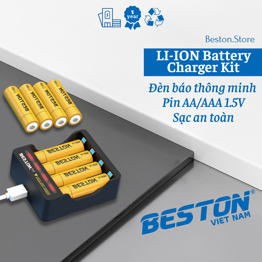  Pin sạc 1.5V AA AAA - Sạc pin chính hãng - BESTON 