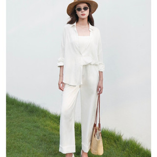 Quần nữ Flare Pants gấu gập dáng suông rộng, Quần ống rộng chất nilen mềm nhẹ thoải mái QVND052402 
