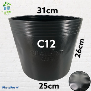 Chậu nhựa đen c12 bít lỗ
