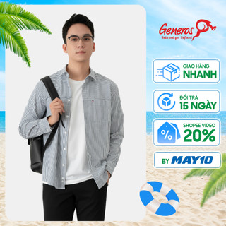Áo sơ mi nam dài tay GENEROS 010123403MF áo sơ mi Hàn Quốc công sở vải cotton cao cấp ít nhăn nhanh khô
