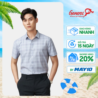 Áo sơ mi nam GENEROS áo sơ mi công sở cộc tay ít nhăn siêu bền lịch lãm đứng form