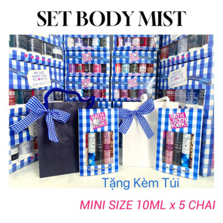 TẶNG TÚI - Conbo Xịt Thơm Body Mist Bath And Body Work Set 5 chai x 10ml