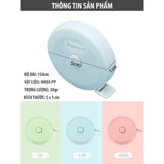Cuộn Thước Dây Rút Mini 1.5M Đo Vòng Eo Bụng Chiều Cao Cơ Thể May Đo Tiện Lợi Đa Sắc