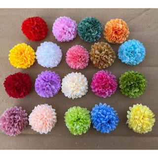 Đầu bông cúc xù nhí size 4cm- hoa lụa hoa giả - hoa trang trí