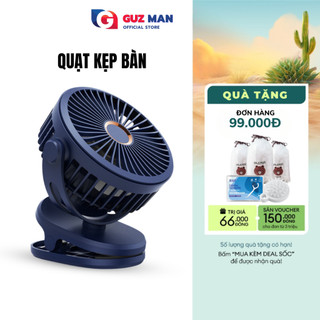 Quạt kẹp tích điện METIS Pin sạc USB 2000mAh, 3 tốc độ gió xoay 720 độ không tiếng ồn Bảo hành 12 tháng