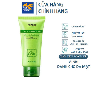 Tẩy da chết mặt Ginbi 100g chiết xuất Nha Đam làm sạch sâu cho làn da sạch mịn căng bóng