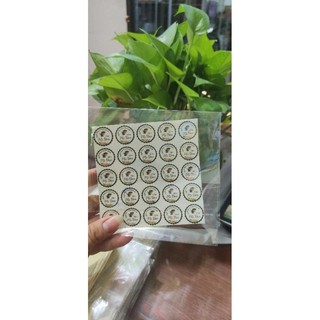 Tem dán nhân trung thu xinh xắn mè đen