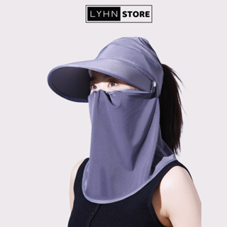 Khẩu trang vải nữ trùm kín măt LYHN kèm mũ chống nắng tia UV che kín mặt cổ tai cao cấp - K05