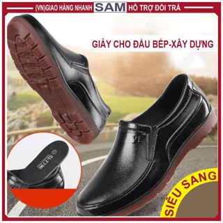 GIÀY CAO SU ĐI MƯA GIẢ VÂN DA (XÂY DỰNG,LÀM VƯỜN,ĐẦU BẾP, BẢO VỆ,CÂU CÁ..) BÓNG MỊN SANG TRỌNG CHỐNG TRƠN,CHỐNG MÒN
