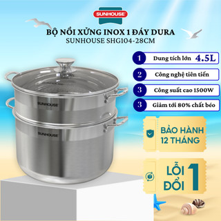 Bộ nồi xửng inox 1 đáy Dura Sunhouse SHG104-28CM