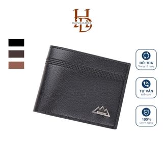 Ví nam da bò PU cao cấp bóp nam Logo Núi ví da dáng ngang cao cấp ví da thời trang có nhiều ngăn L64