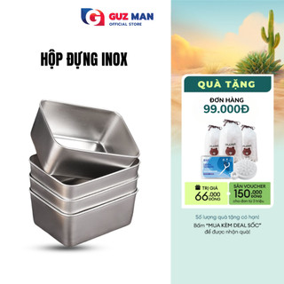 Hộp đựng bảo quản thực phẩm tủ lạnh kèm nắp nhựa METIS chất liệu inox 304 dùng được cho lò vi sóng