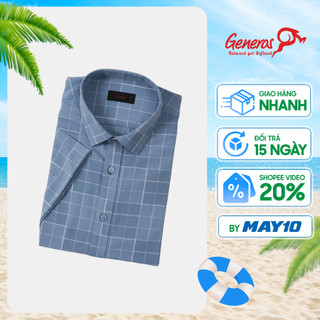 Áo sơ mi nam cộc tay GENEROS AK410 010123193MF form slimfit ôm vừa lịch lãm trẻ trung