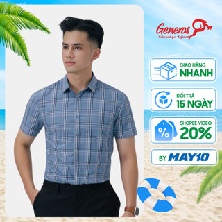 Áo sơ mi nam GENEROS AK415 010123217MF áo sơ mi cộc tay công sở đứng form lịch lãm