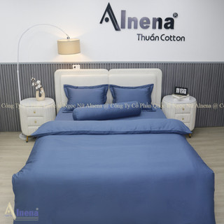 Bộ 5 món chăn ga gối và gối ôm 100% Cotton sợi S60 Alnena Mềm  Mát như lụa ,dành cho nệm dưới 15 cm