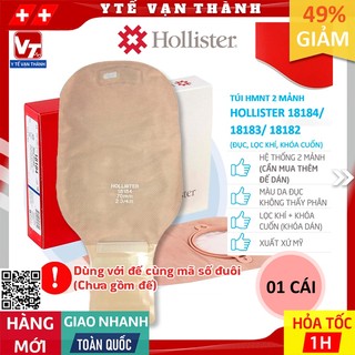 ✅ Túi Hậu Môn Nhân Tạo 2 Mảnh Hollister 18182 18183 18184 (Đục, Lọc Khí, Khóa Cuốn) | Túi Phân, Hậu Môn Tạm  -VT0530