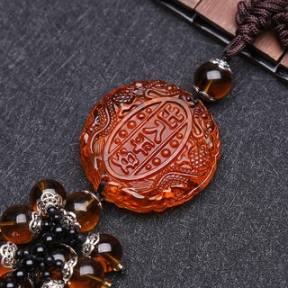 Khánh Treo Xe Thượng Lộ Bình An Xuất Nhập Bình An Hai Mặt Khắc Hình Rồng Dây Treo Kính Chiếu Hậu