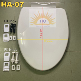 Nắp bồn cầu rơi êm V37M - Nắp bàn cầu HA07 kèm phụ kiện Inox
