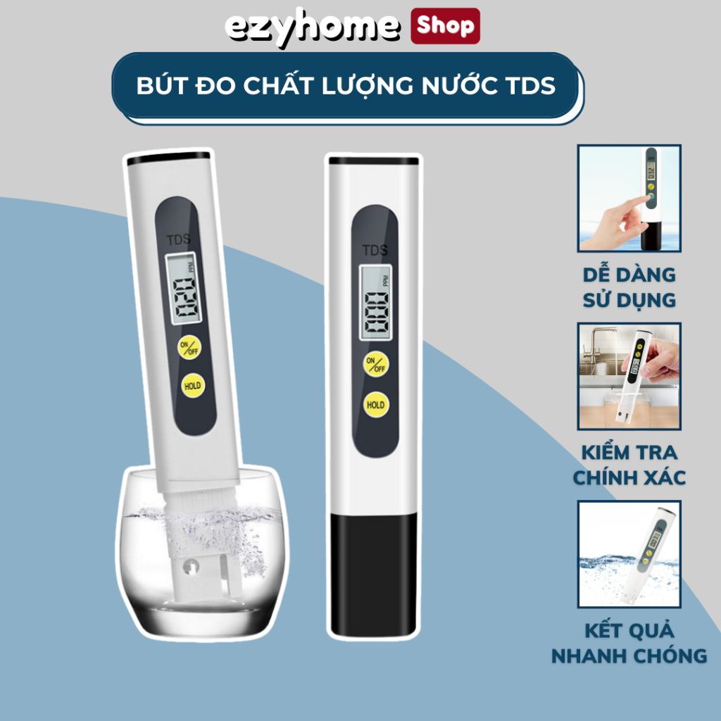 Bút Thử Nước Sạch TDS Kiểm Tra Chất Lượng Nước Nhanh Chóng, Chính Xác ET024 EZYHOME