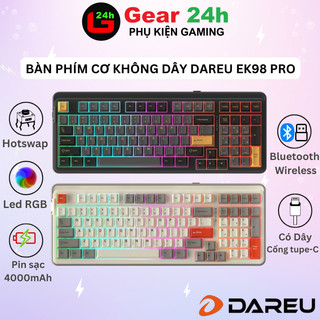 Bàn phím cơ Dareu EK98 Pro BLACK GOLDEN / PROTO (LED RGB ,Triple Mode, Cherry PBT, Hotswap )