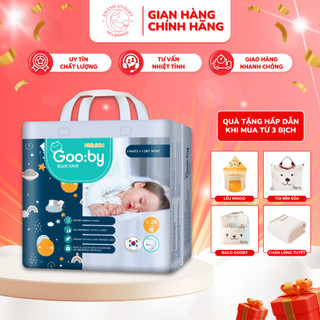Tã bỉm goo:by premium ban đêm, bỉm tre em size dán nb42/s38/m36, quần m32/l28/xl26/xxl24
