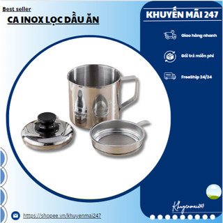 Ca inox lọc dầu ăn bằng inox cao cấp 1,2l