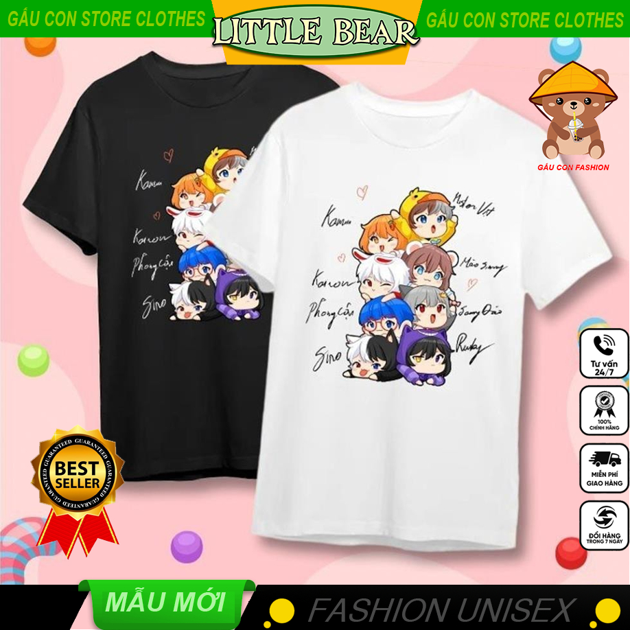 Áo Hero Team Kèm Chữ Ký Hero Team Màu Đen, Thoáng Mát, Thời Trang Hero Team Unisex Cho Bé | GẤU CON 