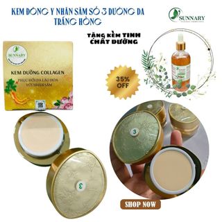 (Tặng nước dưỡng) Kem đông y nhân sâm số 3 dưỡng da trắng hồng 30gr Căng bóng làn da, chắc khỏe