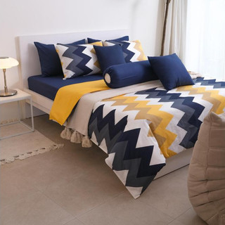 Bộ chăn ga gối 3 món cotton 100% hàn quốc envogue home - kích thước 1m6x2m 1m8x2m - zigzag