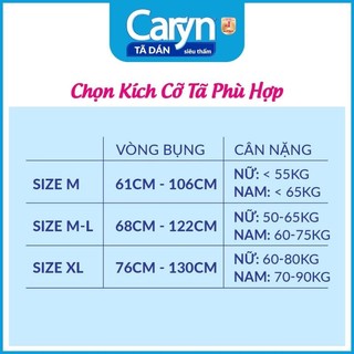 40 tã dán người lớn Caryn size M và L  (hàng khuyến mại )