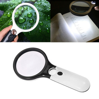 Kính lúp phóng to 6902a-b có đèn led. kính lúp 3d phóng to magnifier 80mm viền vàng. kính lúp 6902a-b có đèn led,
